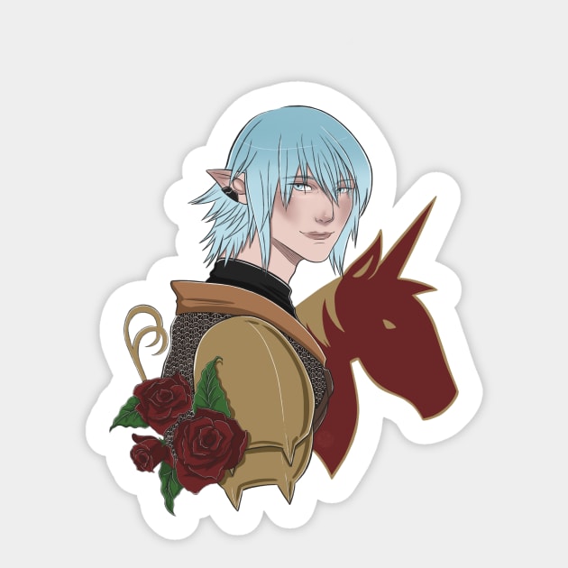 Haurchefant, of the Silver Fuller Sticker by Dream Arkanum